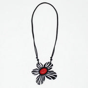SYLCA Red Bumble Blossom Daisy Pendant - LS26N02 - RED