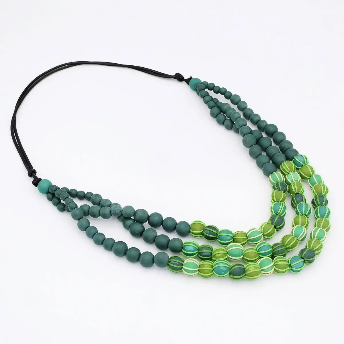 SYLCA Green Harmony Statement Beaded Necklace