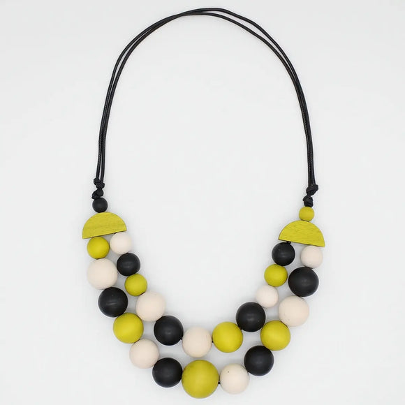 SYLCA Lime Zuri Round Bead Necklace