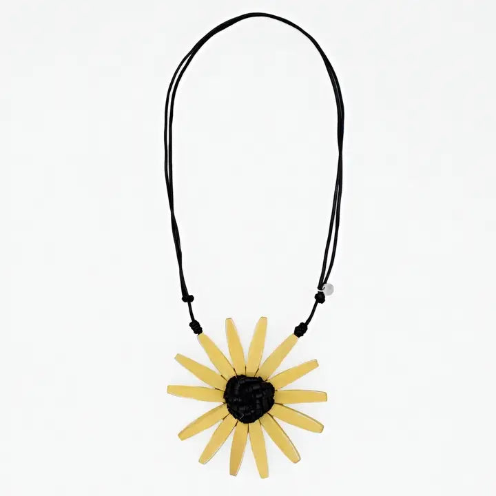 SYLCA Yellow Amaya Flower Statement Necklace - BP23N13 - YELLOW