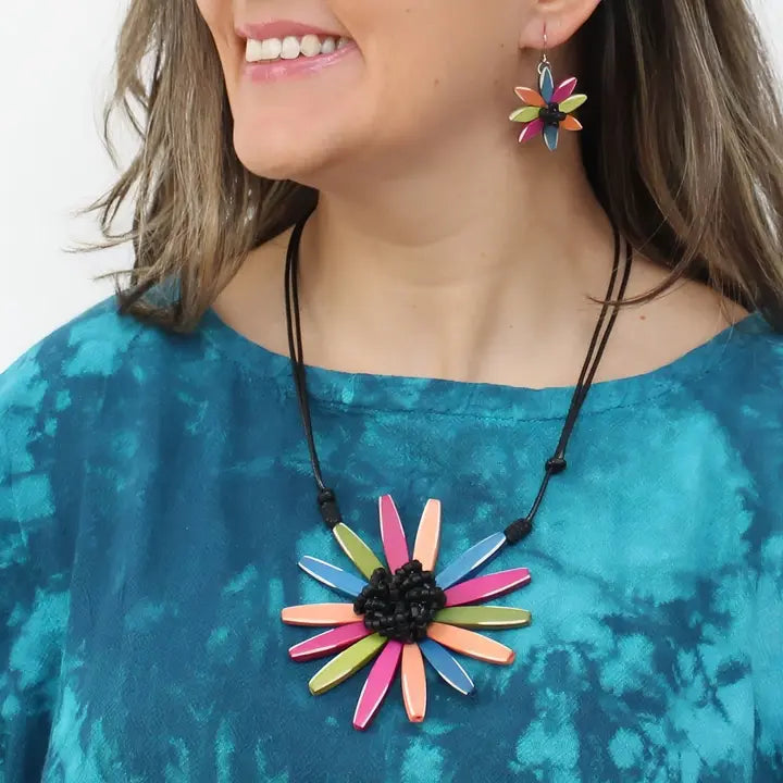 SYLCA Brights Amaya Flower Statement Necklace - BP23N13 - BRIGHTS