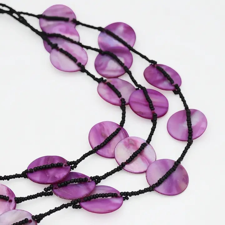 SYLCA Purple Sky Dream Bib Necklace - LS26N15 - PURPLE