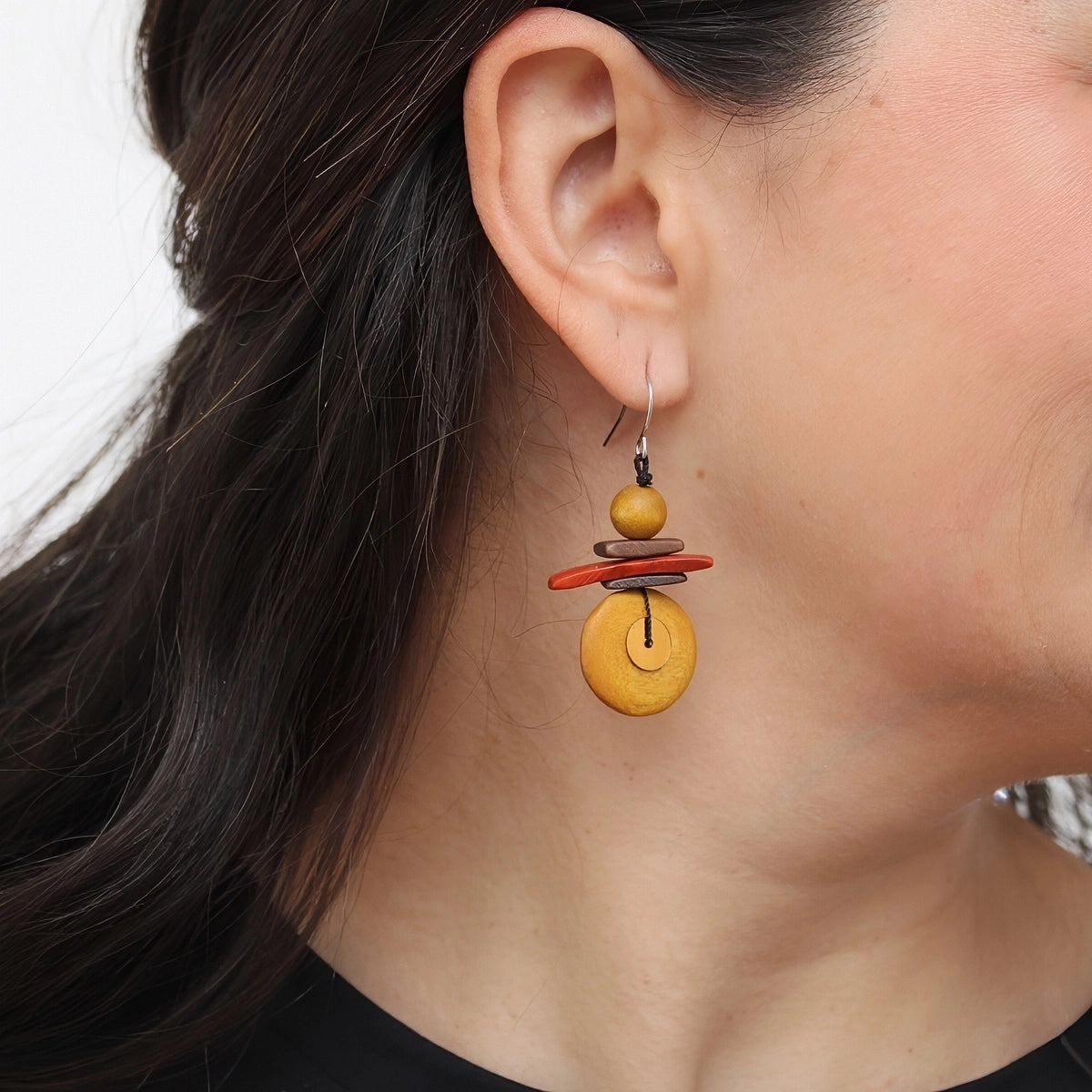 SYLCA  Assuta Mustard Drop Earrings