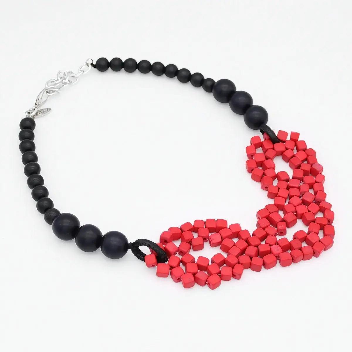 SYLCA Raspberry Mosaic Statement Necklace - SD26N20 - RED