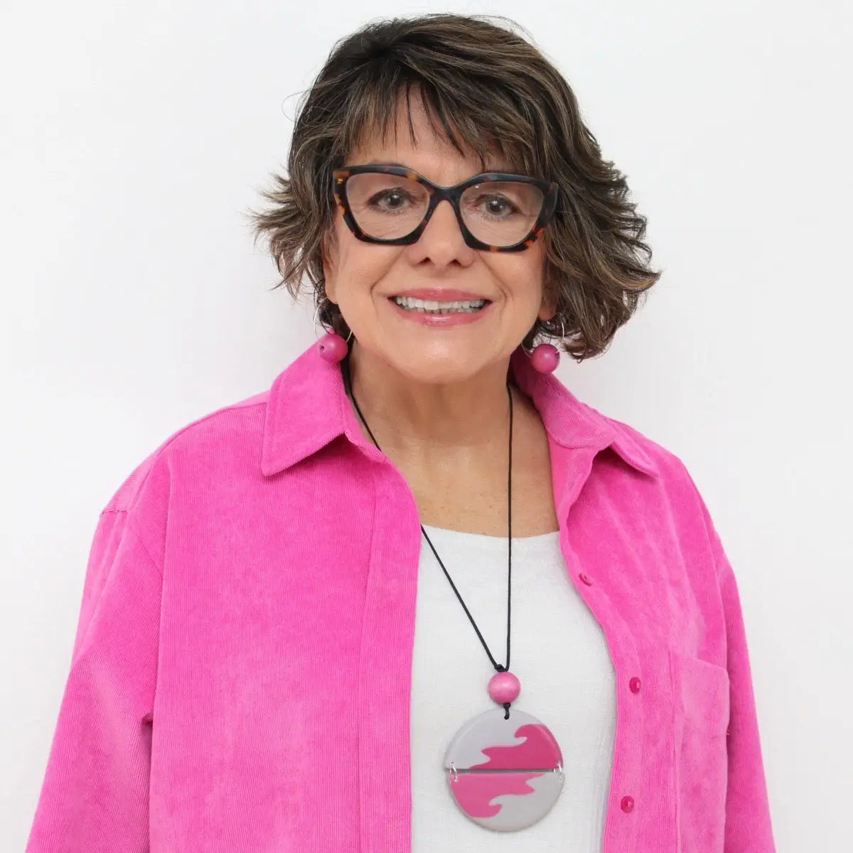 SYLCA Pink Phoebe Artistic Wave Pendant