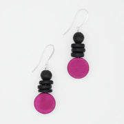 SYLCA Fuchsia and Black Dusk Earrings - SD25E27 - FUCHSIA
