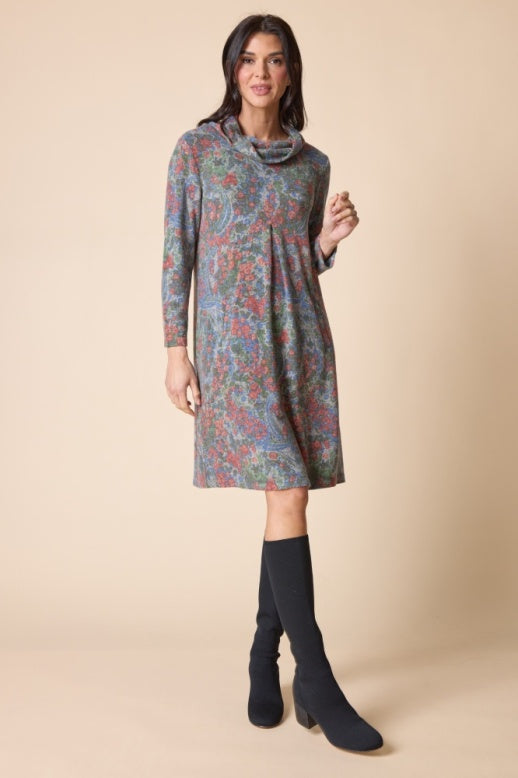 Habitat Super Soft Fleece Pleat Front Dress - 35480 - FERN