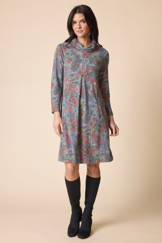Habitat Super Soft Fleece Pleat Front Dress - 35480 - FERN