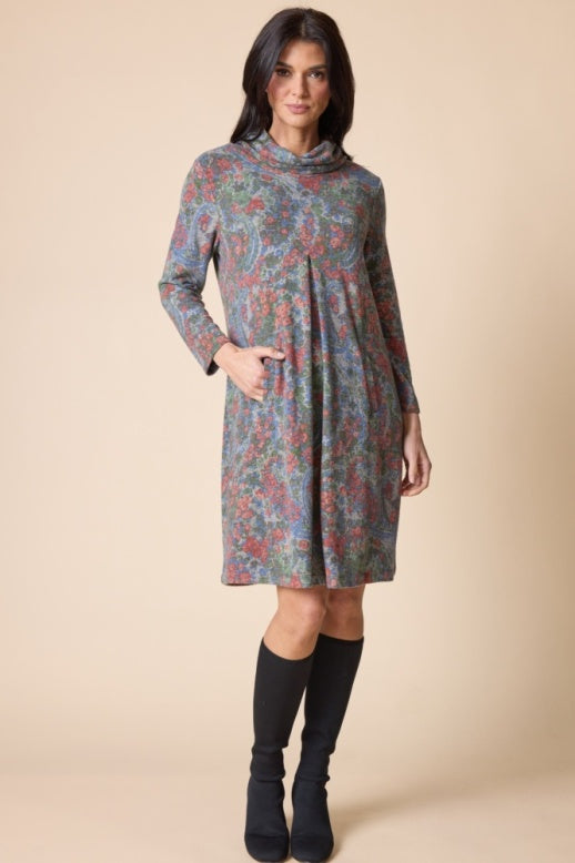 Habitat Super Soft Fleece Pleat Front Dress - 35480 - FERN