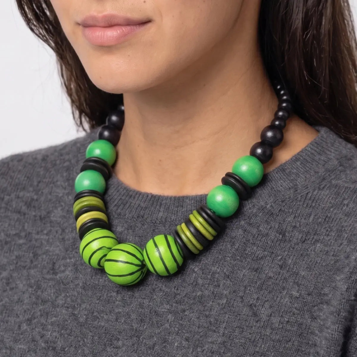 SYLCA Green Elowen Bead Necklace - SD25N53 - GREEN