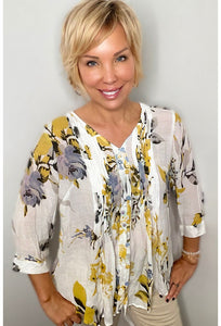 Ethyl Celine New Print Mustard Flower - G69MUS
