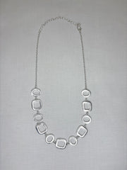 RAIN Silver Squares & Circles Chain Necklace