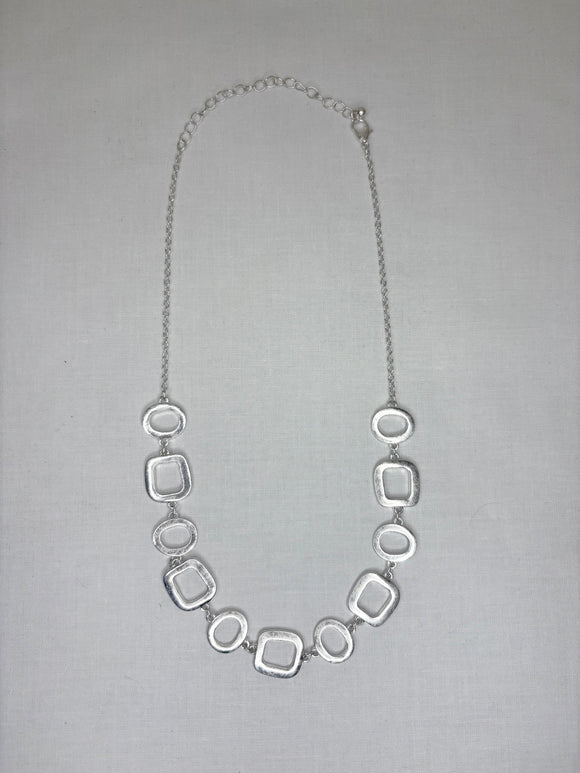 RAIN Silver Squares & Circles Chain Necklace