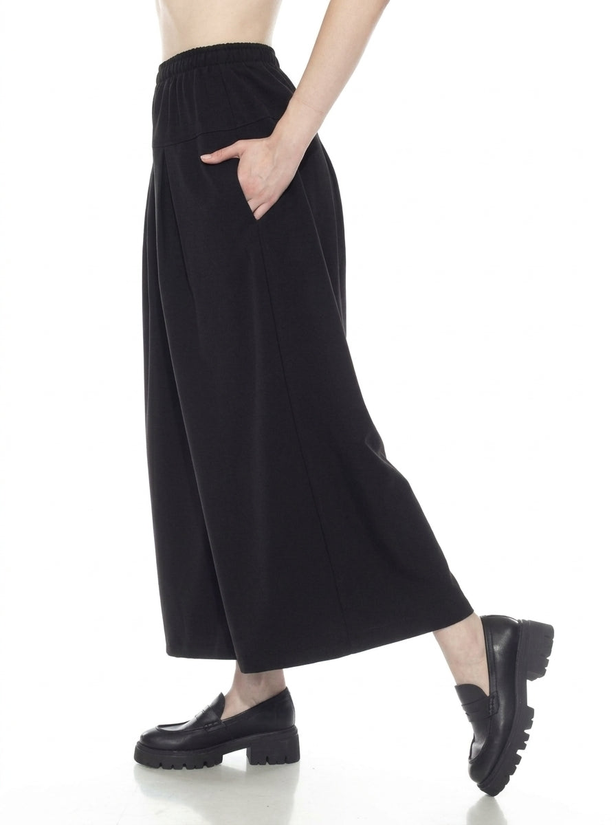 MOONLIGHT Wide Leg Ankle Pant - P3829 - BLACK