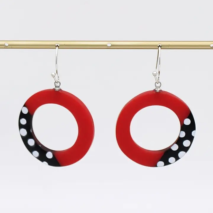 SYLCA Red Inez Earrings - LS25E10- RED