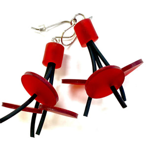 LYDIA BREMER EARRINGS- LB Earring Disks- RED