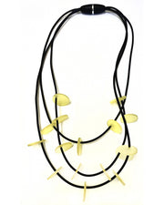 LYDIA BREMER NECKLACE- LB 23B3R- 3 Layered Disks- YELLOW