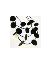 LYDIA BREMER NECKLACE- LB 23B3R- 3 Layered Disks- BLACK
