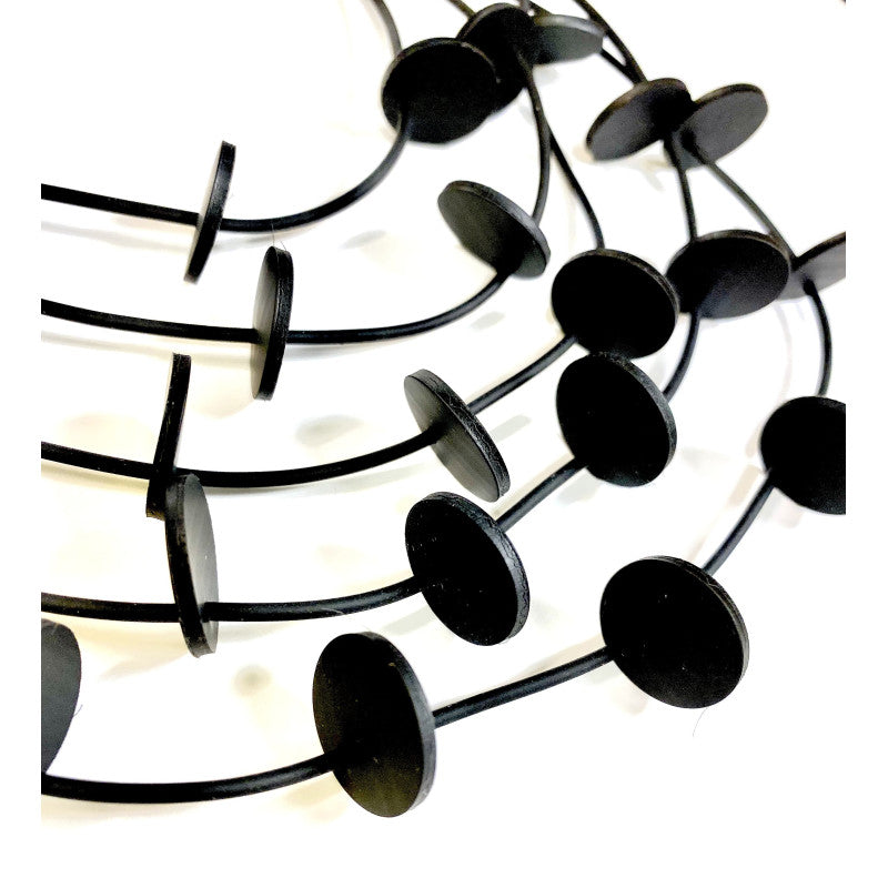 LYDIA BREMER NECKLACE- LB 23B5R- 5 Layered Disks- BLACK