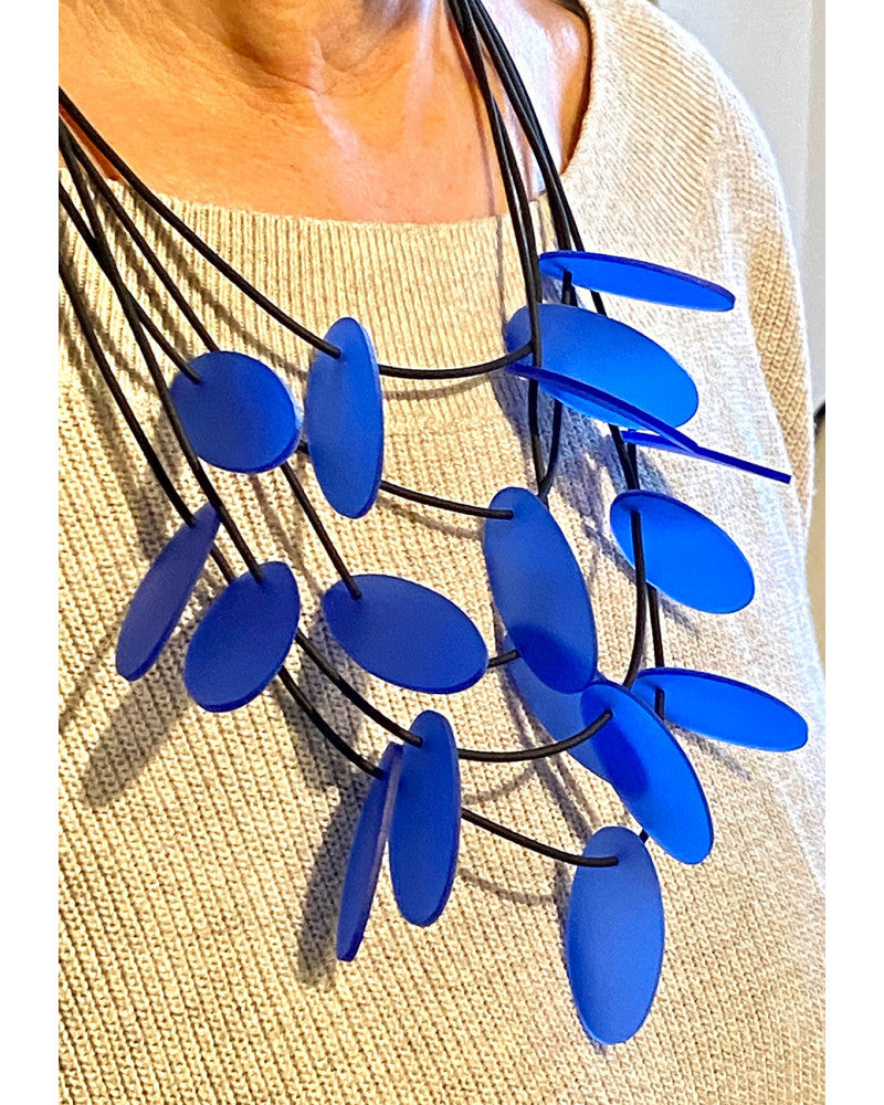 LYDIA BREMER NECKLACE- LB Petales- COBALT