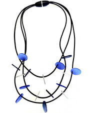 LYDIA BREMER NECKLACE- LB 23B3R- 3 Layered Disks- COMBO M