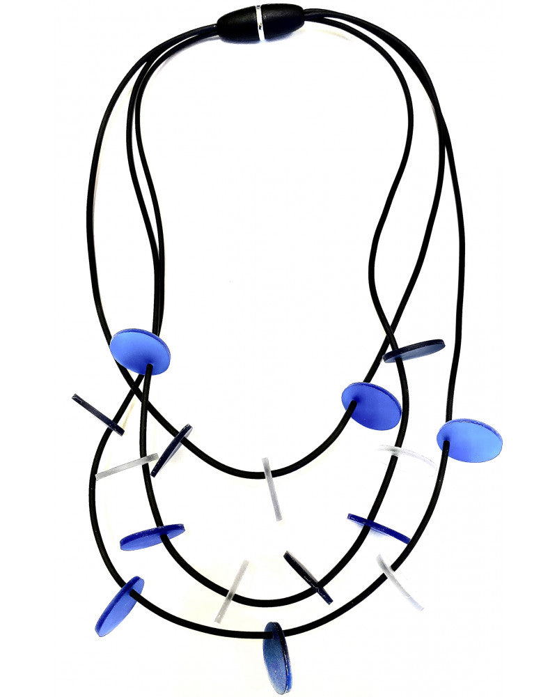 LYDIA BREMER NECKLACE- LB 23B3R- 3 Layered Disks- COMBO M
