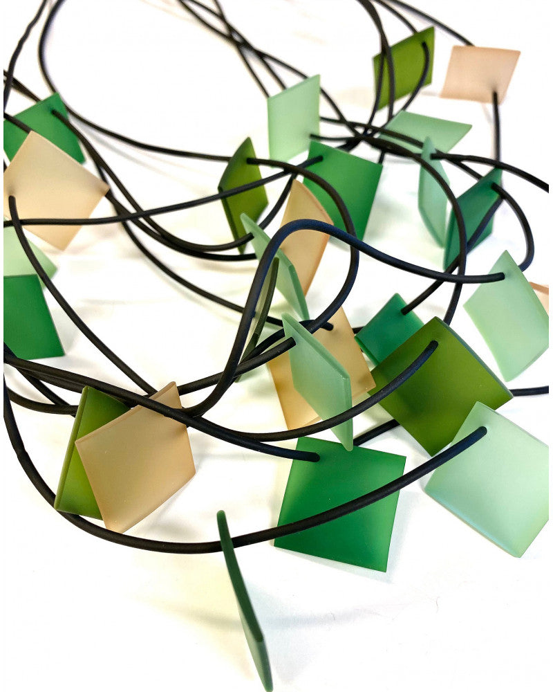 LYDIA BREMER NECKLACE- LB Long Square- COLOR B