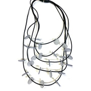 LYDIA BREMER NECKLACE- LB 23B5R- 5 Layered Disks- CRYSTAL