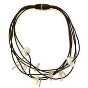 LYDIA BREMER NECKLACE- LB DISKS 23B6R- CRYSTAL