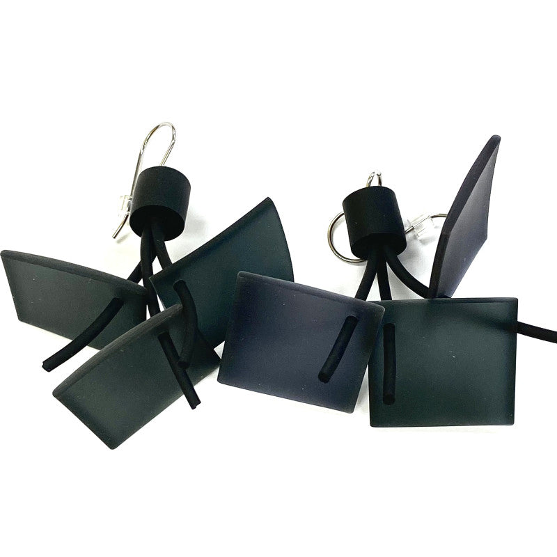 LYDIA BREMER EARRINGS- LB Earrings Square- DARK GREY