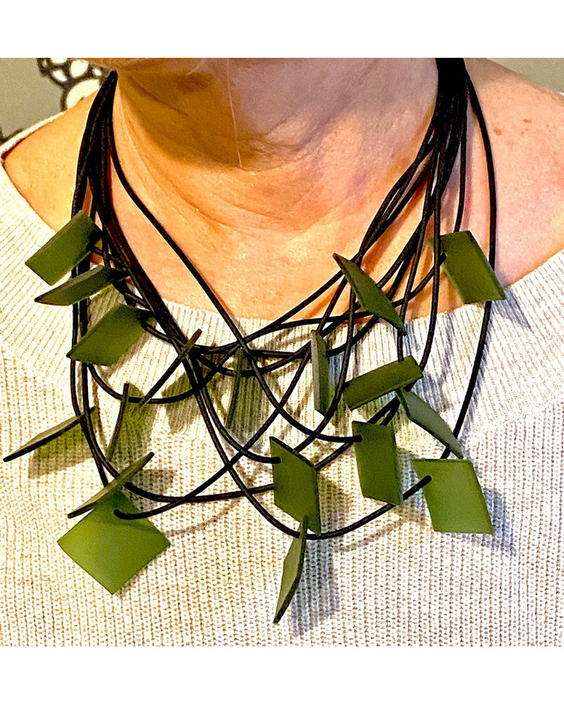 LYDIA BREMER NECKLACE- LB 23B9V- Square- OLIVE