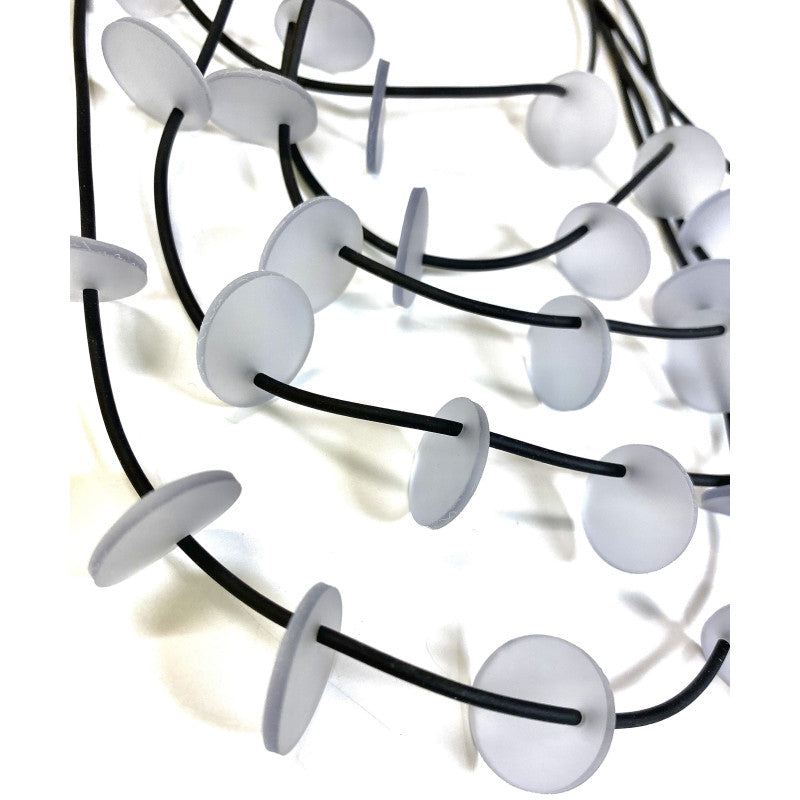 LYDIA BREMER NECKLACE- LB 23B5R- 5 Layered Disks- CRYSTAL