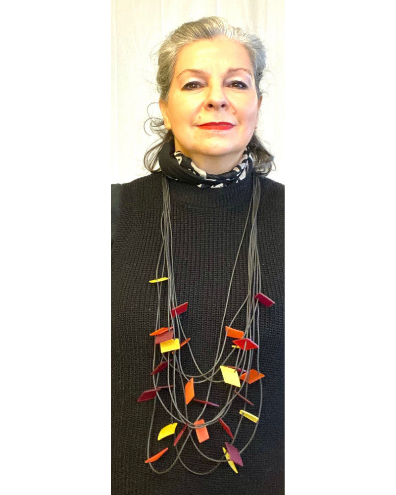 LYDIA BREMER NECKLACE- LB Long Square- COLOR A