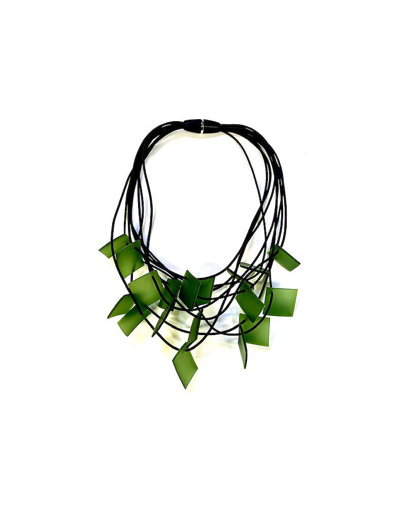 LYDIA BREMER NECKLACE- LB 23B9V- Square- OLIVE