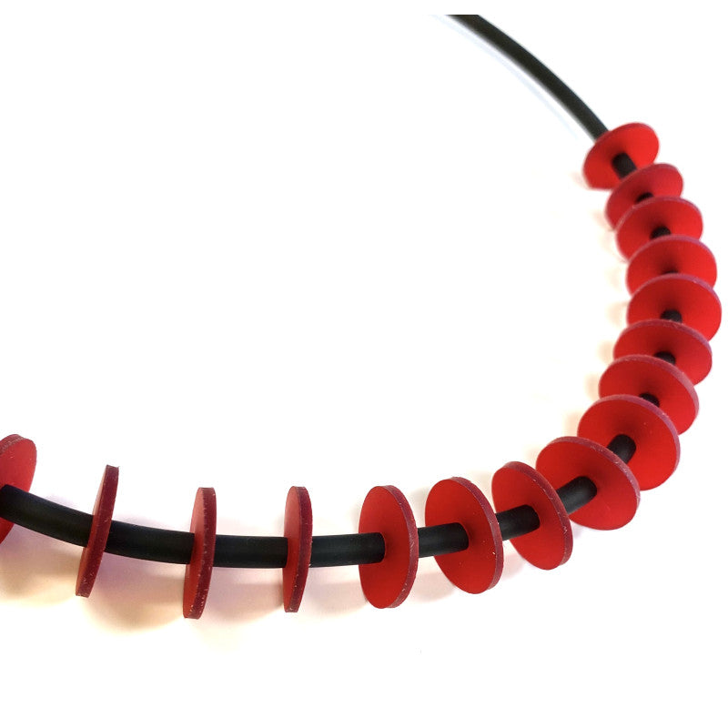 LYDIA BREMER NECKLACE- Shorter 18" Version - RED