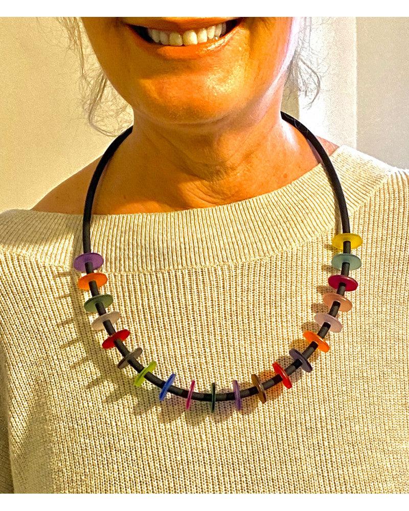 LYDIA BREMER NECKLACE- Coins 22"-  MULTI