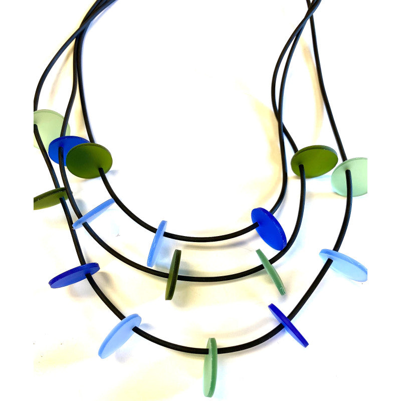 LYDIA BREMER NECKLACE- LB 23B3R- 3 Layered Disks- COMBO H