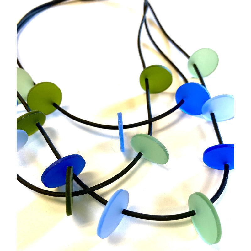 LYDIA BREMER NECKLACE- LB 23B3R- 3 Layered Disks- COMBO H