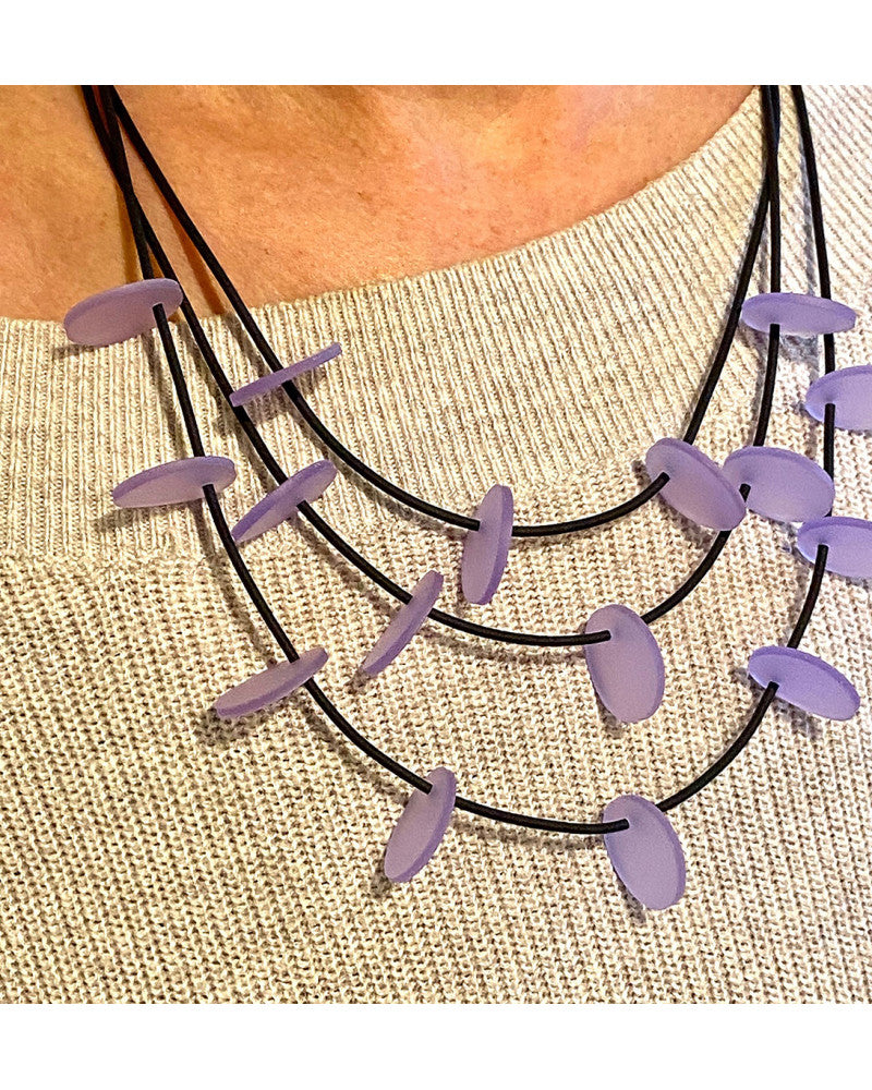 LYDIA BREMER NECKLACE- LB 23B3R- 3 Layered Disks- LILAC