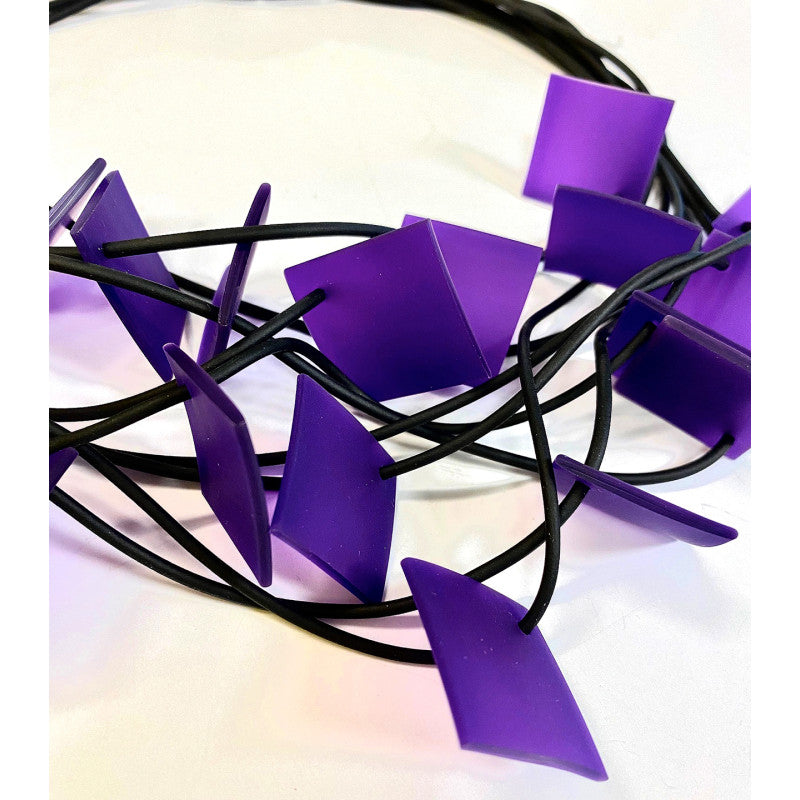 LYDIA BREMER NECKLACE- LB 23B9V- Square- PURPLE