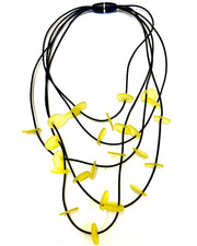 LYDIA BREMER NECKLACE- LB 23B5R- 5 Layered Disks- YELLOW
