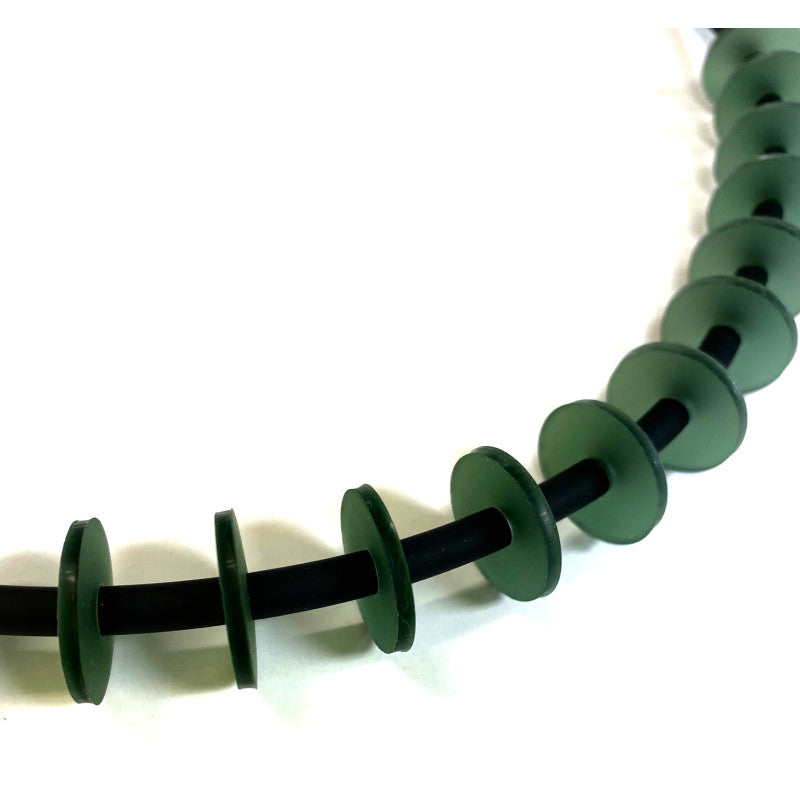 LYDIA BREMER NECKLACE- Coins 22"-  OLIVE