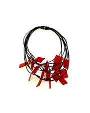 LYDIA BREMER NECKLACE- LB 23B9V- Square- RED