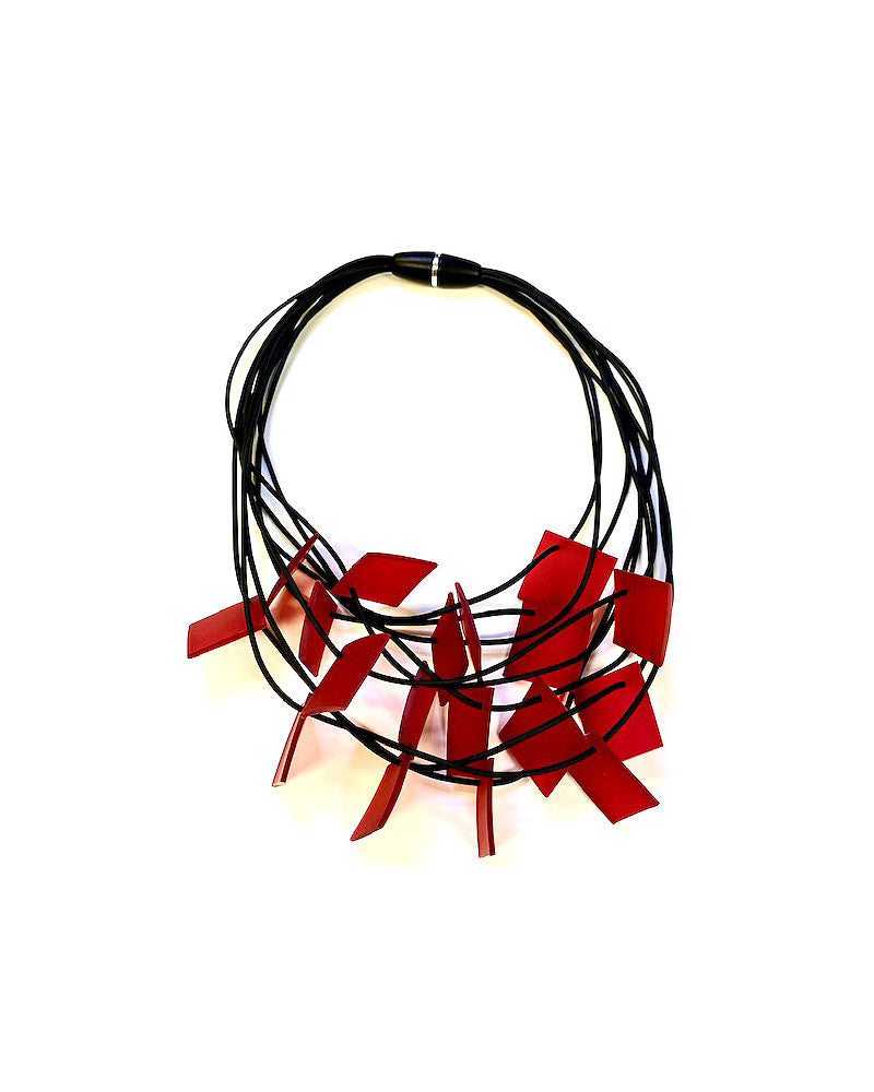 LYDIA BREMER NECKLACE- LB 23B9V- Square- RED
