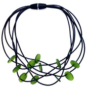 LYDIA BREMER NECKLACE- LB DISKS 23B6R- OLIVE GREEN