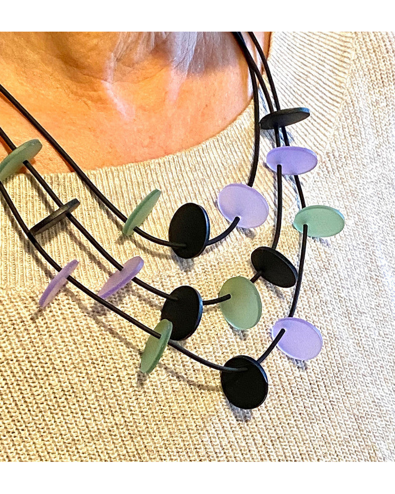 LYDIA BREMER NECKLACE- LB 23B3R- 3 Layered Disks- COMBO L