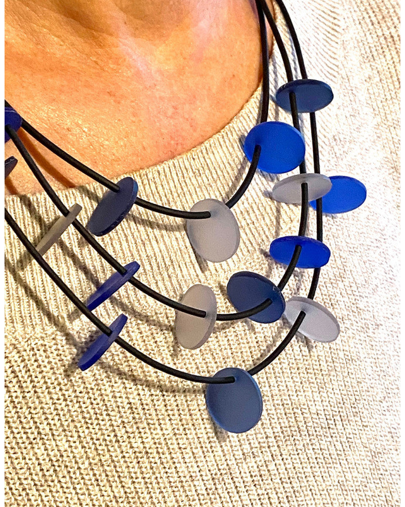 LYDIA BREMER NECKLACE- LB 23B3R- 3 Layered Disks- COMBO M