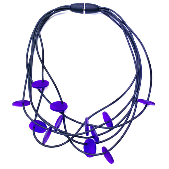 LYDIA BREMER NECKLACE- LB DISKS 23B6R- PURPLE