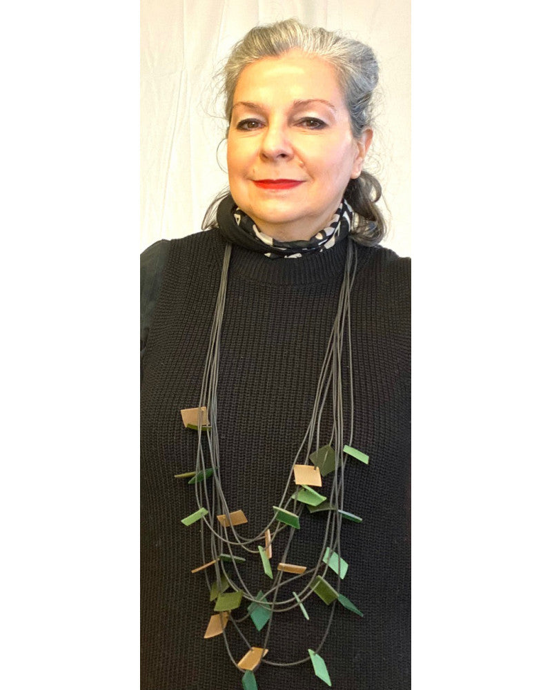 LYDIA BREMER NECKLACE- LB Long Square- COLOR B