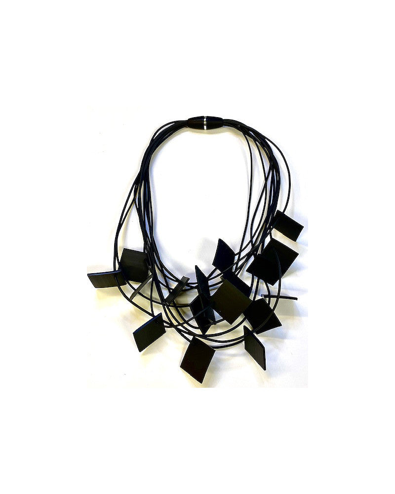 LYDIA BREMER NECKLACE- LB 23B9V- Square- BLACK